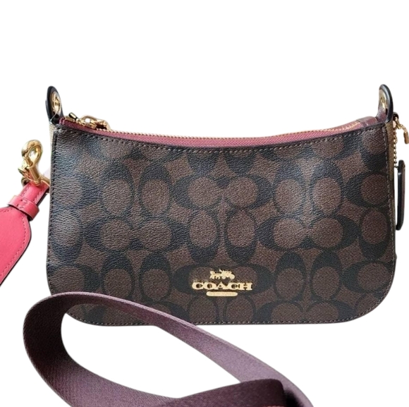 Coach Jes Baguette Signature Canvas Crossbody - Picture 1 of 5